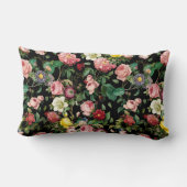 バラパターン（ピンクと赤） ランバークッション (裏面)