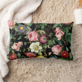 バラパターン（ピンクと赤） ランバークッション (ブランケット)