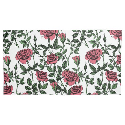 バラパターン 枕カバー (正面左)