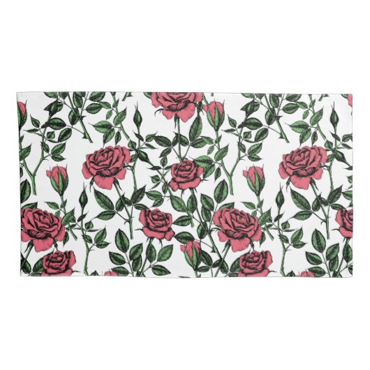 バラパターン 枕カバー (裏面-右)