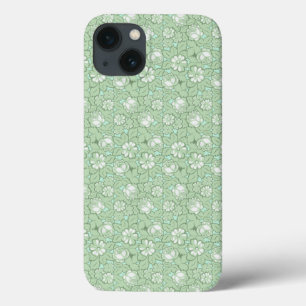 バラパターン(淡緑色) iPhone 13ケース