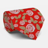 バラパターン（赤） ネクタイ (ロール)