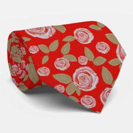 バラパターン（赤） ネクタイ