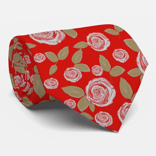 バラパターン（赤） ネクタイ