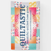 バラパッチワークキルトキルティングクラフトショーブース 横断幕 (縦)