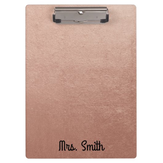 バラパーソナライズされたゴールドフォイルトーン クリップボード (正面)