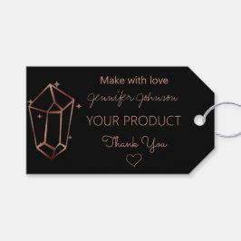 バラパーソナライズされたゴールドフォイルホワイトブラックギフトラベル ギフトタグ
