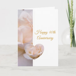 バラパーソナライズされたハート40結婚周年 カード