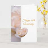 バラパーソナライズされたハート40結婚周年 カード (黄色い花)