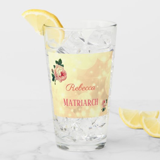 バラパーソナライズされたマトリアーチマザー タンブラーグラス (アイス正面)