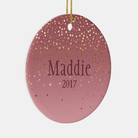 バラパーソナライズされたマルサラスターズデザイン セラミックオーナメント (右)