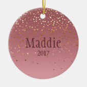 バラパーソナライズされたマルサラスターズデザイン セラミックオーナメント (正面)