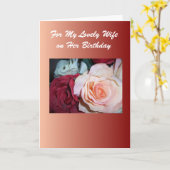 バラパーソナライズされた妻誕生日カード カード (黄色い花)