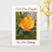 バラパーソナライズされた娘誕生日カード カード (黄色い花)