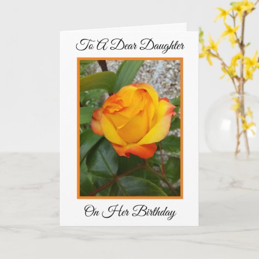 バラパーソナライズされた娘誕生日カード カード (黄色い花)