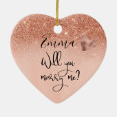 バラパーソナライズされた金ゴールドは私の提案と結婚する セラミックオーナメント (裏面)