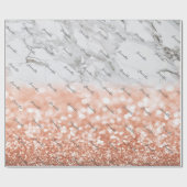 バラパーソナライズされた金ゴールドグリッターマーブルギフトラップ ラッピングペーパー (フラット)