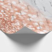 バラパーソナライズされた金ゴールドグリッターマーブルギフトラップ ラッピングペーパー (角)