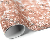 バラパーソナライズされた金ゴールドグリッターマーブルギフトラップ ラッピングペーパー (ロールコーナー)