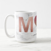 バラパーソナライズされた金ゴールドグリッター母の母の日 コーヒーマグカップ (左)