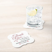 バラパーソナライズされた金ゴールドサンキュー結婚式の引き出物 ペーパーコースター (インサイチュ)