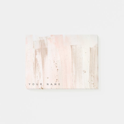 バラパーソナライズされた金ゴールドスプラッシュ効果Itメモの投稿 ポストイット (正面)