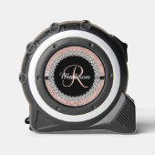 バラパーソナライズされた金ゴールドダイヤモンドグリッタールック メジャー (正面)