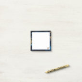 バラパーソナライズされた金ゴールドネイビーブルーマーブルスティッキー ポストイット (デスク上)