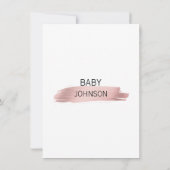 バラパーソナライズされた金ゴールドピンクホワイトガールベビーシャワー 招待状 (裏面)