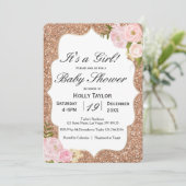 バラパーソナライズされた金ゴールドベビーシャワー招待状 招待状 (スタンド正面)