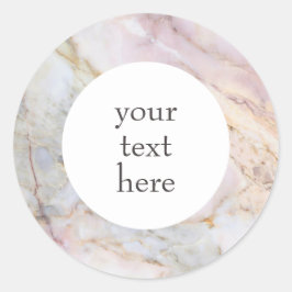 バラパーソナライズされた金ゴールドマーブルグレーステッカー ラウンドシール