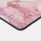 バラパーソナライズされた金ゴールドマーブルデスクマット デスクマット (コーナー)