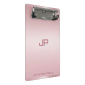 バラパーソナライズされた金ゴールドモノグラムクラシックテンプレート ミニクリップボード (アングル)