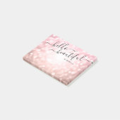 バラパーソナライズされた金ゴールドライト「Hello Beatuil」 ポストイット (アングル)