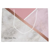 バラパーソナライズされた金ゴールドラージギフトバッグ ラージペーパーバッグ (正面)