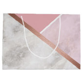 バラパーソナライズされた金ゴールドラージギフトバッグ ラージペーパーバッグ (裏面)