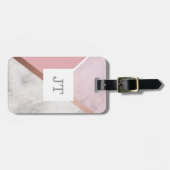 バラパーソナライズされた金ゴールド大理石エフェクト荷物タグ ラゲッジタグ (正面横)