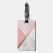 バラパーソナライズされた金ゴールド大理石エフェクト荷物タグ ラゲッジタグ (裏面縦)