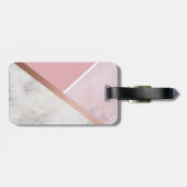 バラパーソナライズされた金ゴールド大理石エフェクト荷物タグ ラゲッジタグ (裏面横)