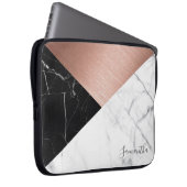 バラパーソナライズされた金ゴールド大理石ノートパソコンケース ラップトップスリーブ (正面右)