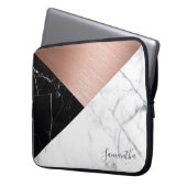 バラパーソナライズされた金ゴールド大理石ノートパソコンケース ラップトップスリーブ (正面左)