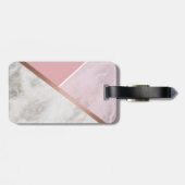 バラパーソナライズされた金ゴールド大理石ラゲージタグ ラゲッジタグ (裏面横)