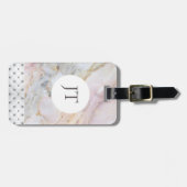 バラパーソナライズされた金ゴールド大理石ラゲージタグ ラゲッジタグ (正面横)