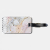バラパーソナライズされた金ゴールド大理石ラゲージタグ ラゲッジタグ (裏面横)