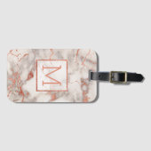 バラパーソナライズされた金ゴールド大理石 ラゲッジタグ (正面横)