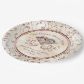 バラパーソナライズされた金ゴールド紙プレート ペーパープレート (アングル)