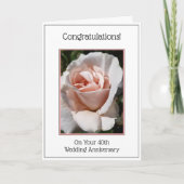 バラパーソナライズされた40周年記念結婚カード カード (正面)