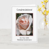 バラパーソナライズされた40周年記念結婚カード カード (黄色い花)