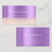 バラパープルグリッターメイクアップアーティストイベントプランナー 予約カード (正面/裏面)