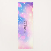 バラパープルグリッター名前をカスタムするヨガマット ヨガマット (正面)